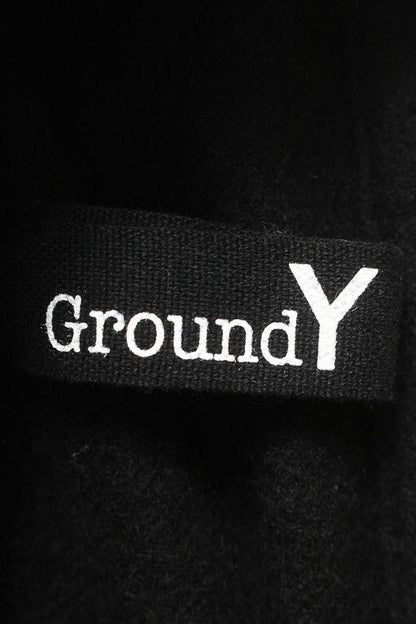 GroundY Wool Nylon Stand Collar Coat Black Size L