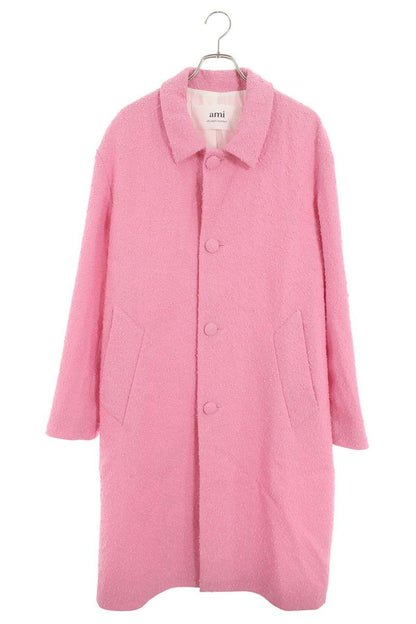 AMI Single Breasted Wool Blend Coat Pink Size M