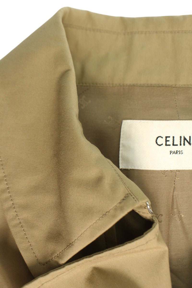 CELINE Belted Trench Coat Beige Size L