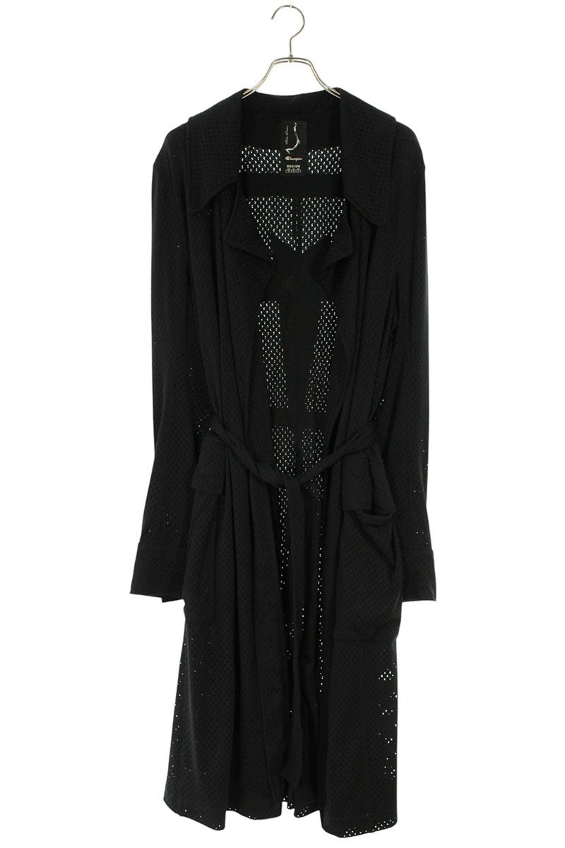 Rick Owens Champion Mesh Trench Long Coat Black Size M