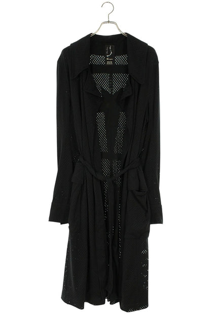 Rick Owens Champion Mesh Trench Long Coat Black Size M
