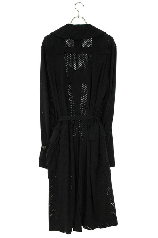 Rick Owens Champion Mesh Trench Long Coat Black Size M
