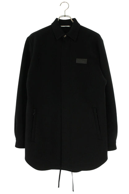 Valentino Logo Wool Coat Black Size S