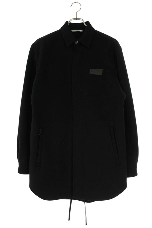 Valentino Logo Wool Coat Black Size S