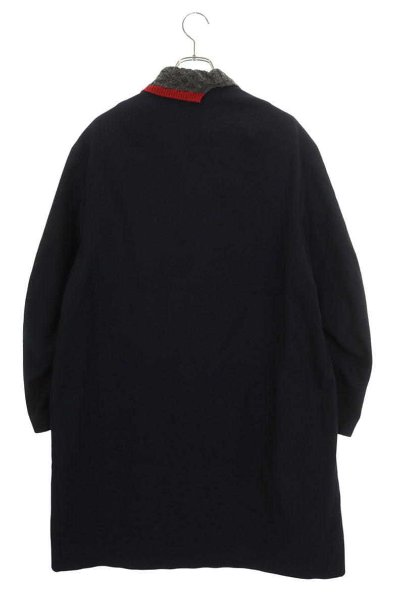 kolor 20AW Woolly Tricotine Asymmetric Coat Navy Size M