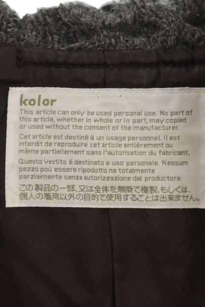 kolor 20AW Woolly Tricotine Asymmetric Coat Navy Size M
