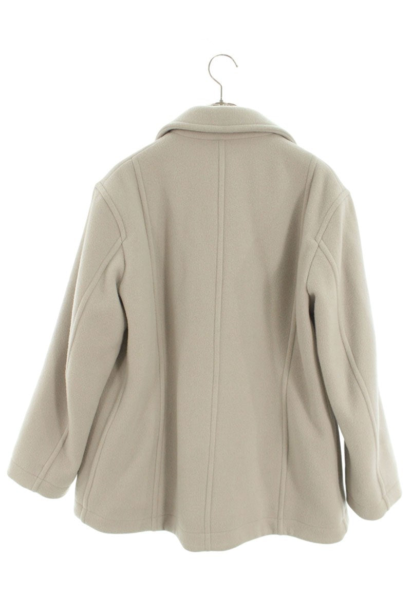 FACTOTUM Light Gray Pile Melton Peacoat Size M