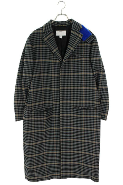 OAMC Checked Wool Chesterfield Coat Gray Size M