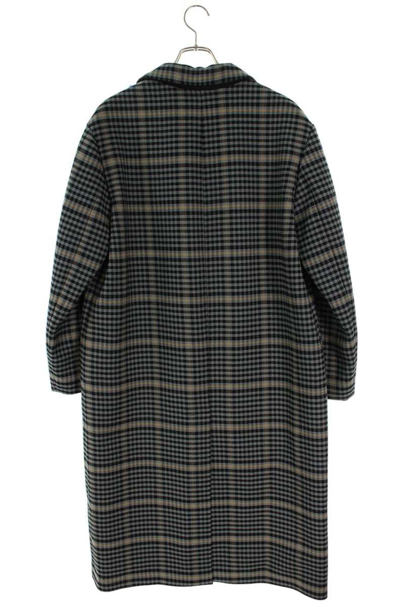 OAMC Checked Wool Chesterfield Coat Gray Size M