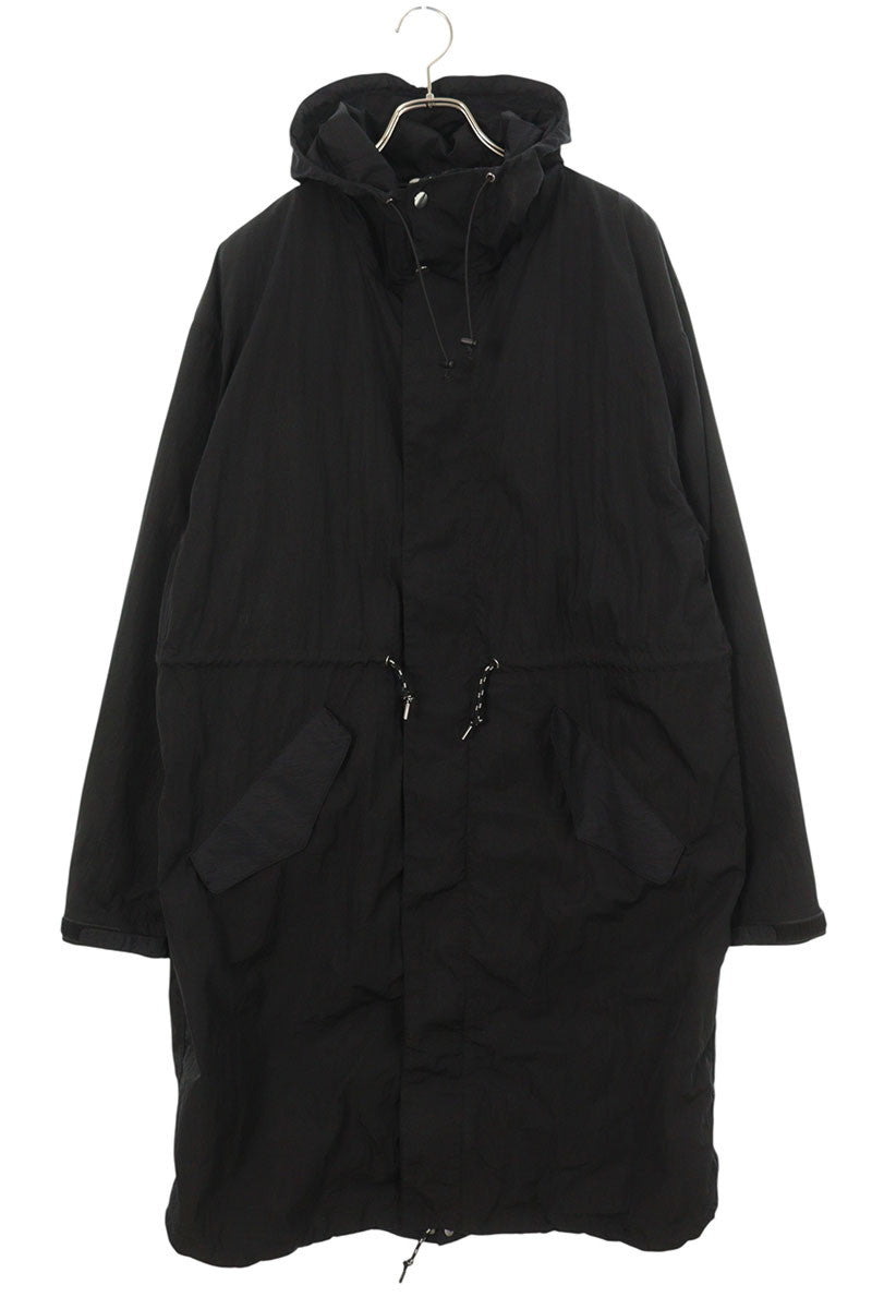 Jieda Black Nylon Military Hooded Coat Size XL