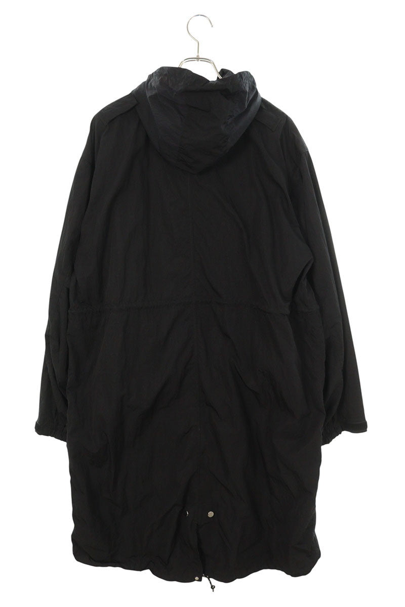 Jieda Black Nylon Military Hooded Coat Size XL