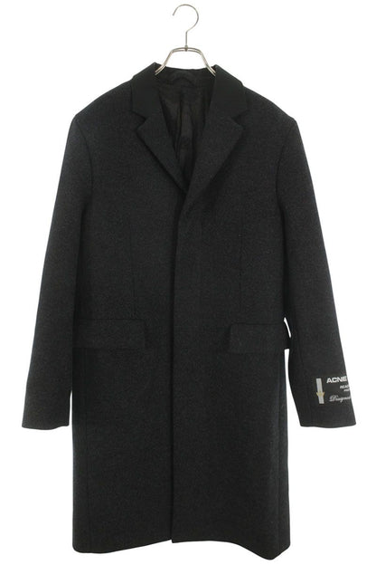 ACNE STUDIOS Sleeve Patch Wool Chester Coat Gray Size S