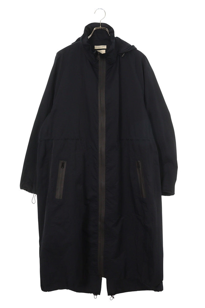 BOTTEGA VENETA Black Nylon Stowaway Hood Coat Size S