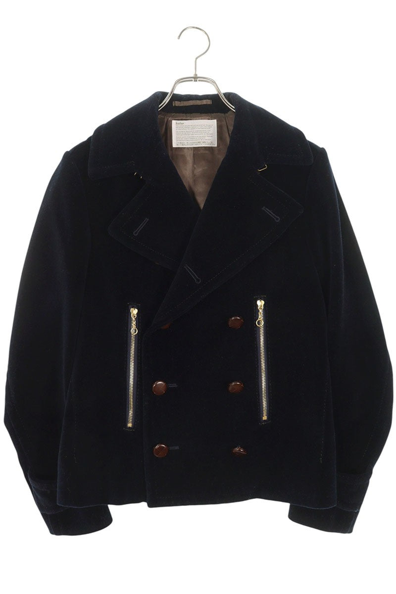 kolor Navy Gold Zip Detail Wool Blend Peacoat Size S