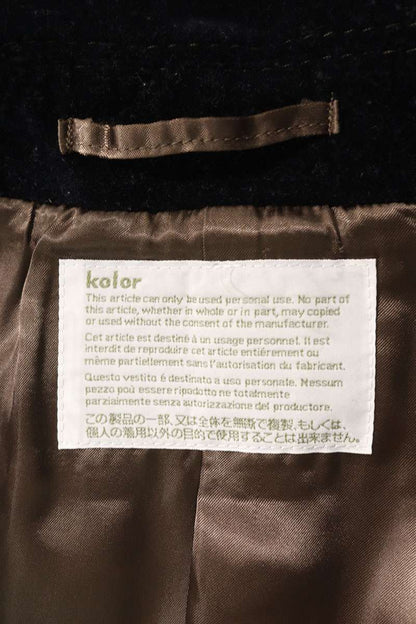 kolor Navy Gold Zip Detail Wool Blend Peacoat Size S