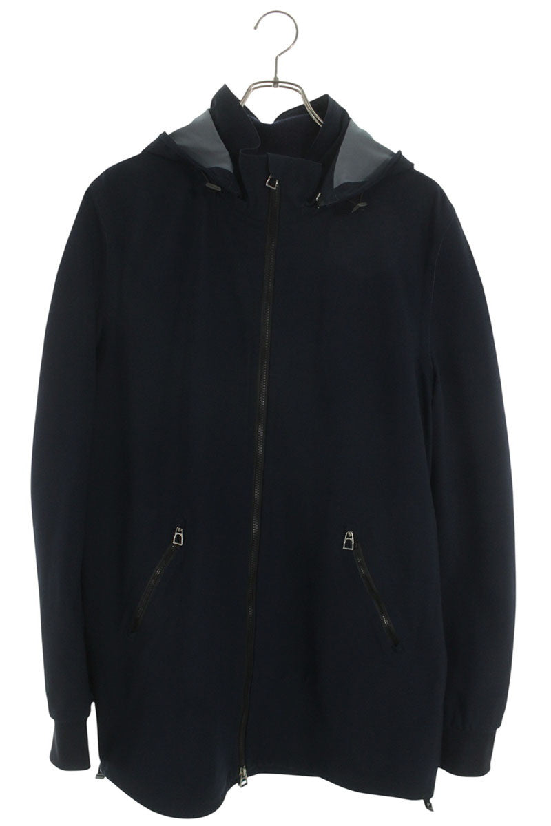 Hermes Hooded Zip Up Coat Blue Size L