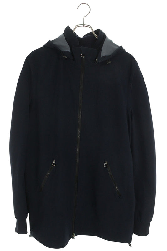 Hermes Hooded Zip Up Coat Blue Size L