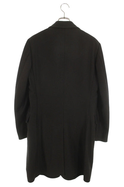 HERMES Brown Wool Long Chesterfield Coat Size S