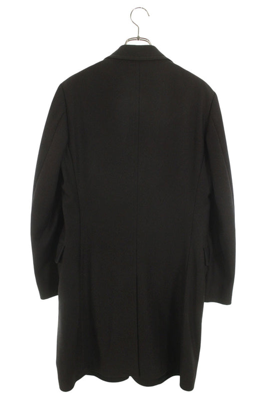 HERMES Brown Wool Long Chesterfield Coat Size S
