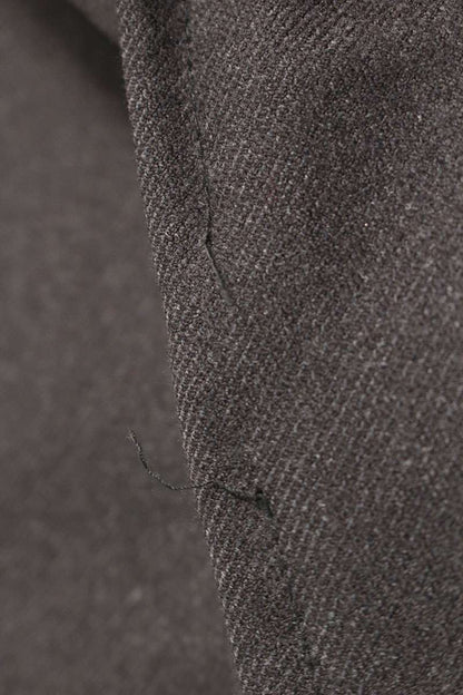 HERMES Brown Wool Long Chesterfield Coat Size S