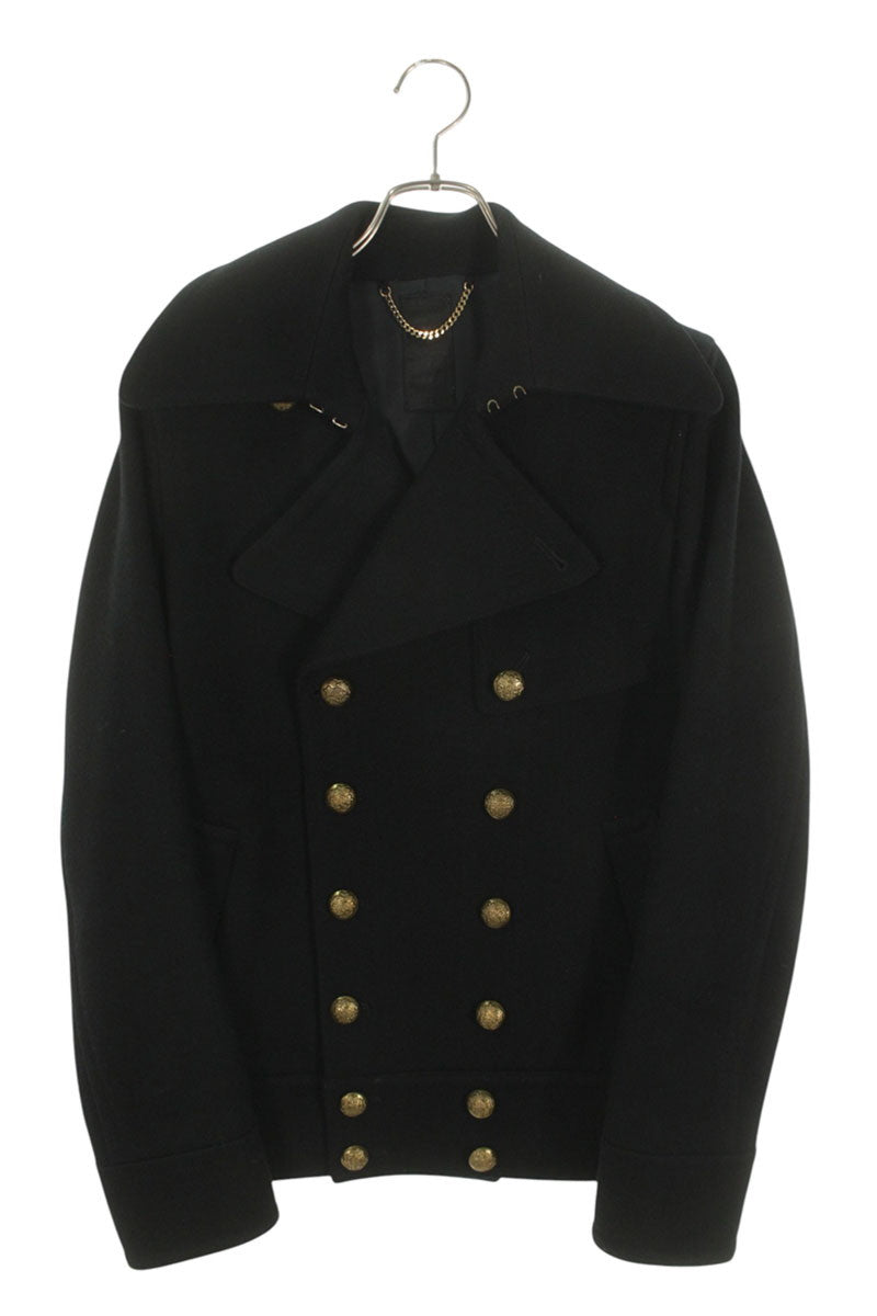 GalaabenD Black Emblem Button Wool Peacoat Size S