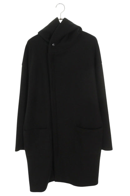 1piu1uguale3 Logo Embroidered Hooded Long Coat Black Size VI