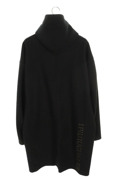 1piu1uguale3 Logo Embroidered Hooded Long Coat Black Size VI