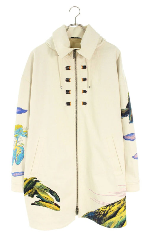 VALENTINO Roger Dean Graphic Coat White Size M