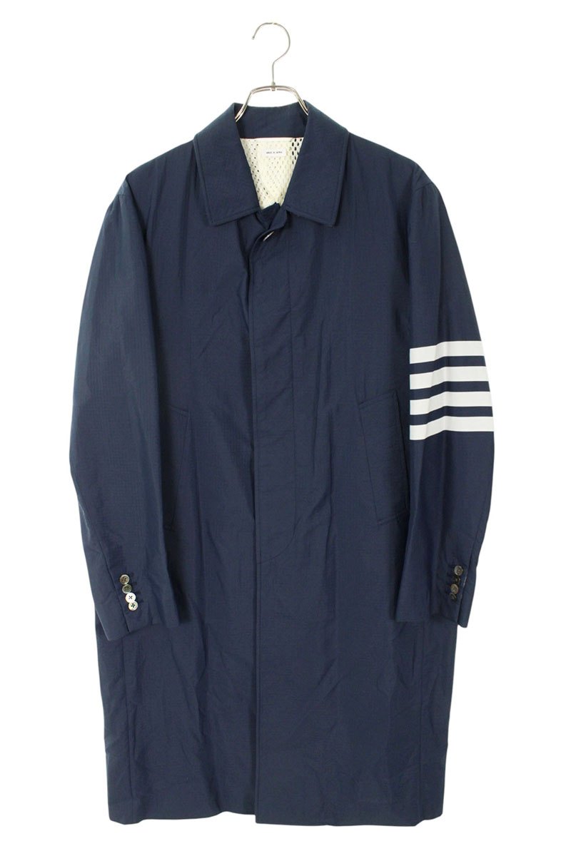 THOM BROWNE MOU559A 4-Bar Nylon Trench Coat Size 2