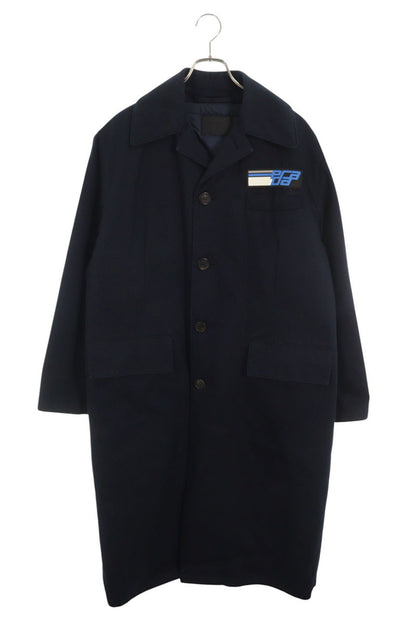 PRADA Padded Liner Rubber Logo Coat Navy Size XS