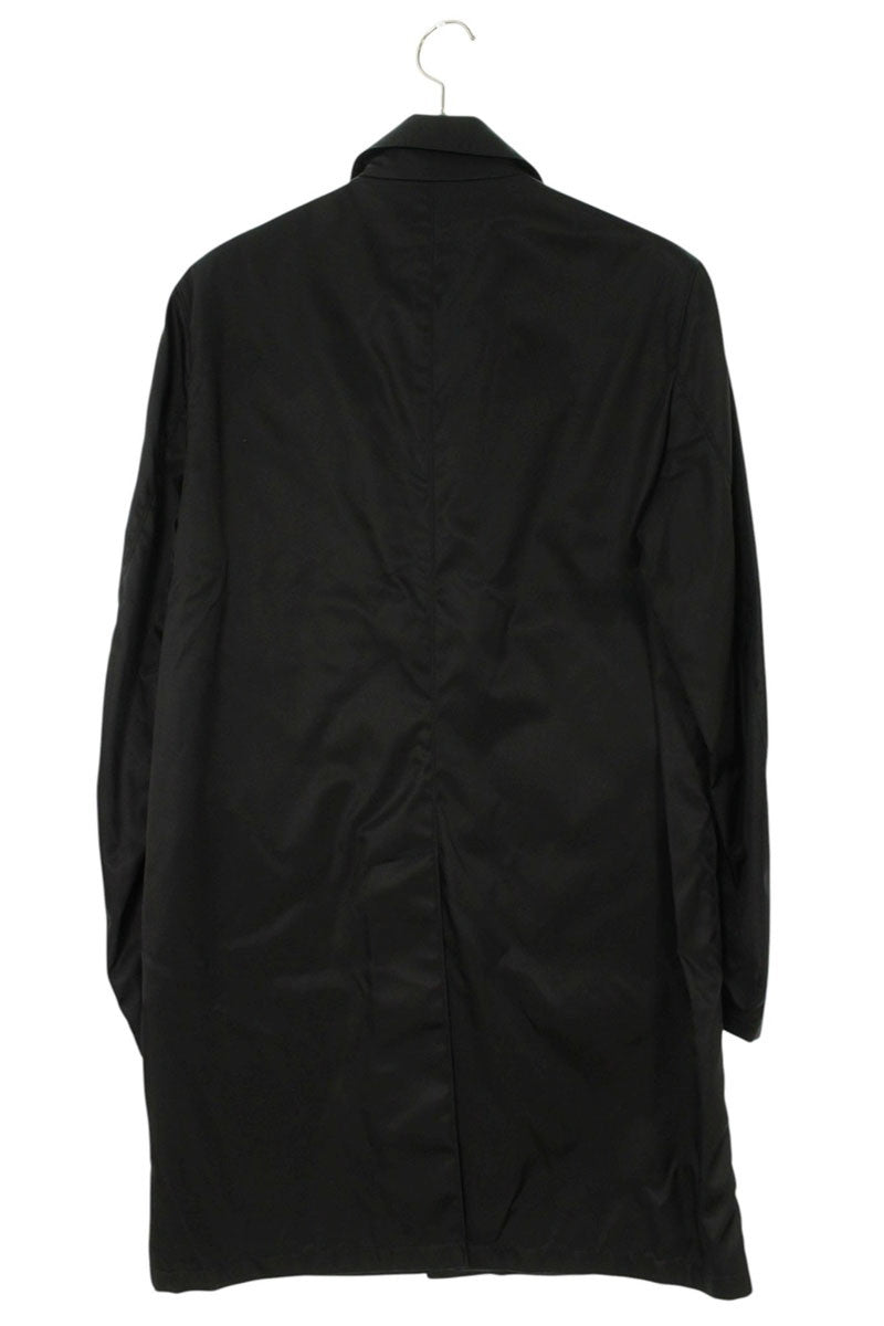 PRADA Re-Nylon Triangle Logo Plate Coat Black Size 44