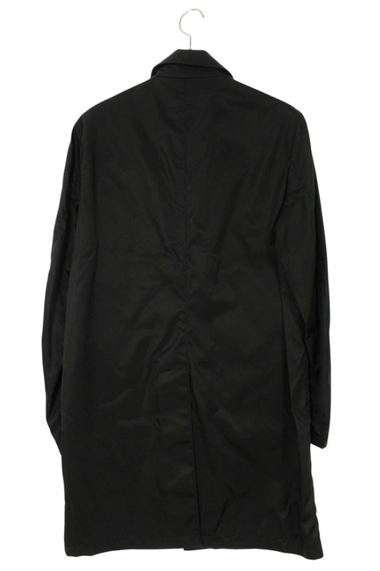 PRADA Re-Nylon Triangle Logo Plate Coat Black Size 44