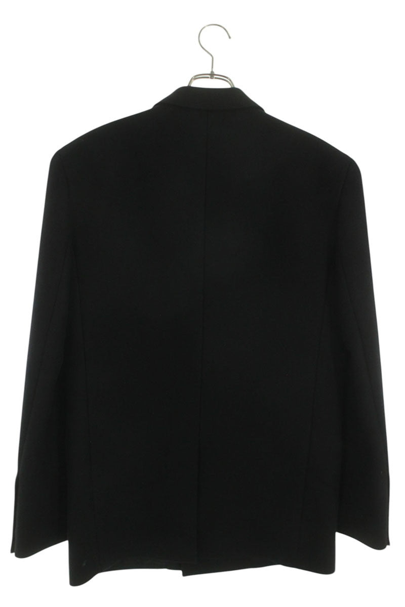 SAINT LAURENT PARIS Black Metal Button Double Coat Size M