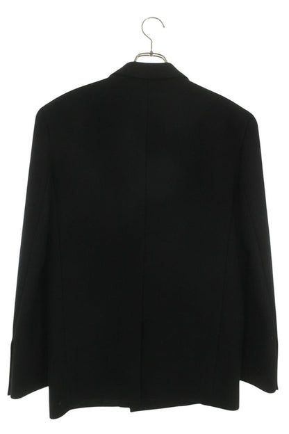 SAINT LAURENT PARIS Black Metal Button Double Coat Size M