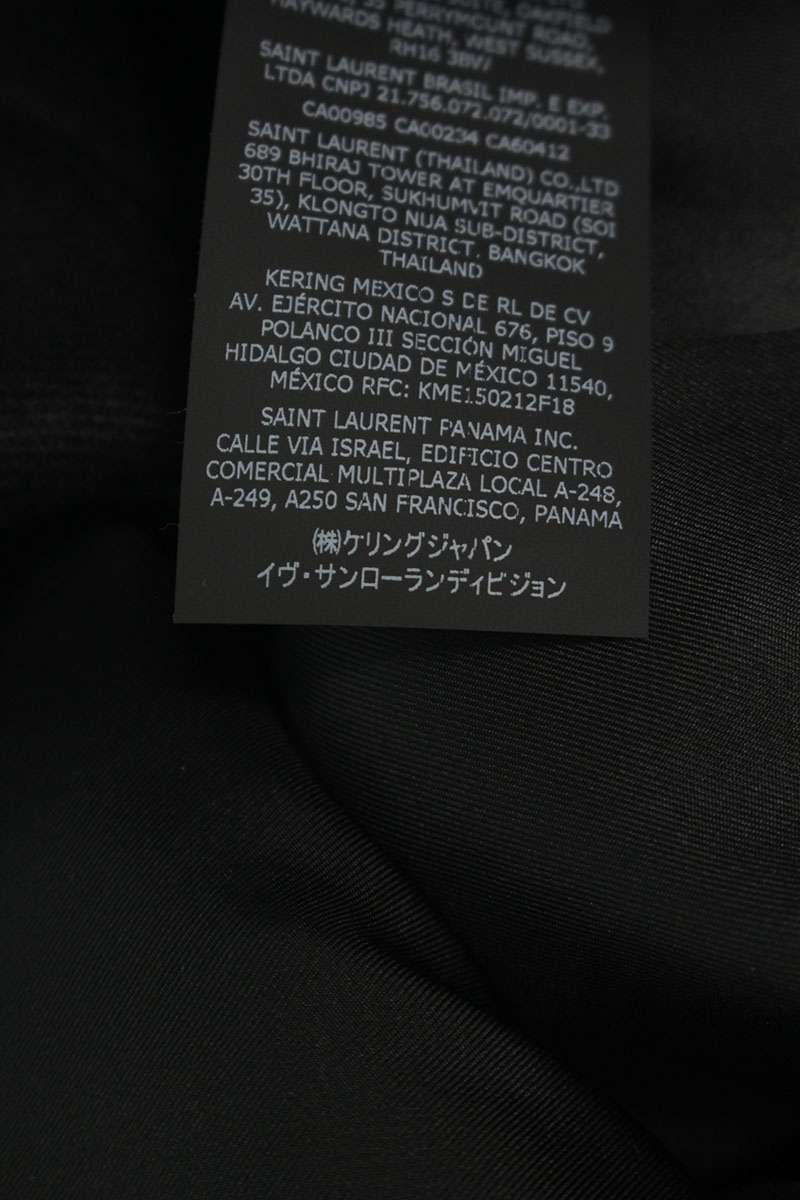 SAINT LAURENT PARIS Black Metal Button Double Coat Size M