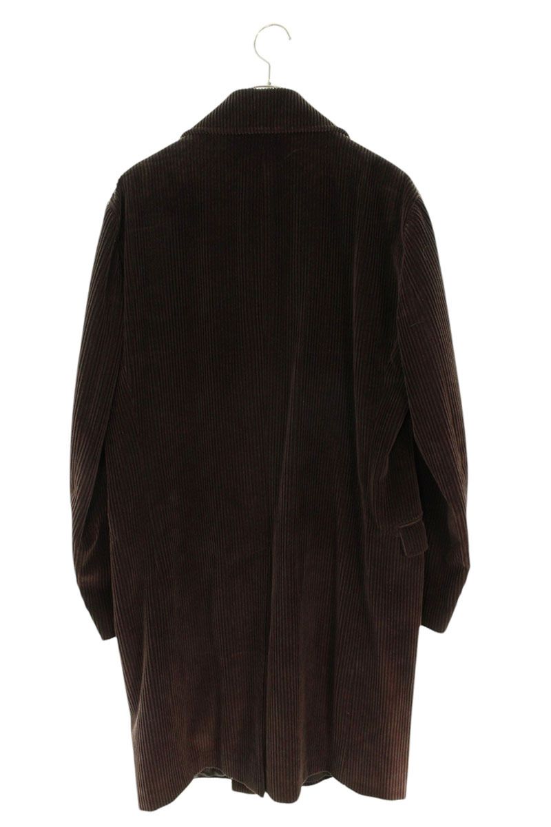CARUSO Corduroy Double-Breasted Coat Brown Size L