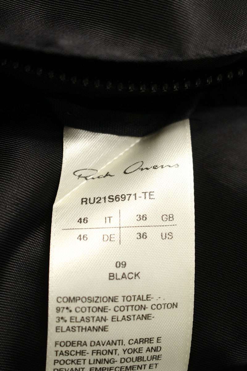 Rick Owens BAUHAUS PARKA Coat Black Size S