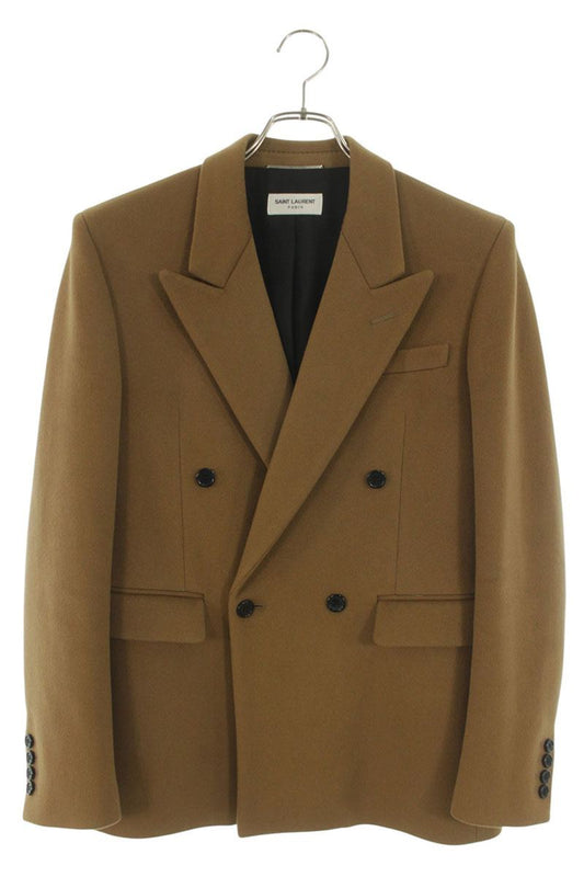 Saint Laurent Paris Cashmere Coat Brown Size 46
