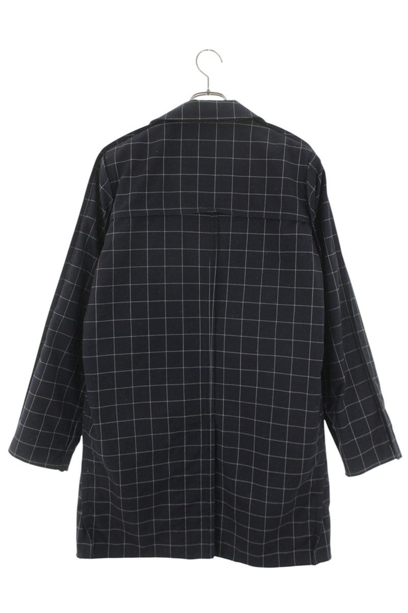UNDERCOVER Quilted Lining Check Coat Navy Size L