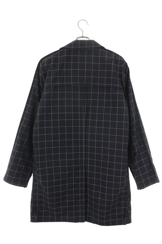 UNDERCOVER Quilted Lining Check Coat Navy Size L