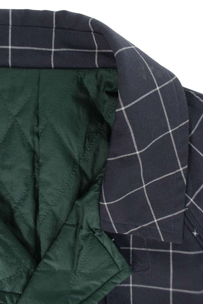 UNDERCOVER Quilted Lining Check Coat Navy Size L