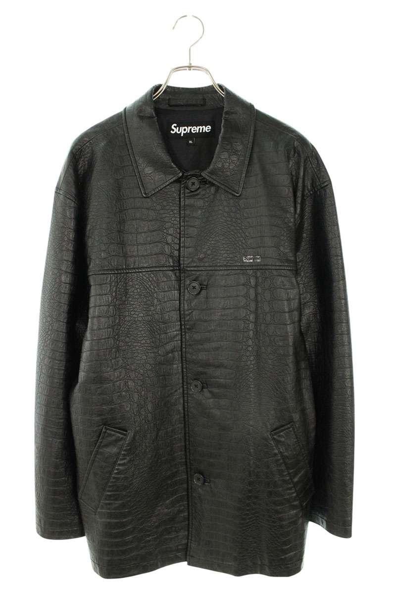 Supreme 22SS Faux Croc Car Coat Black Size XL