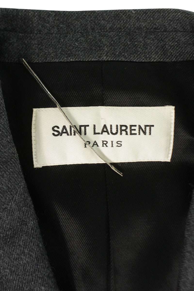 SAINT LAURENT PARIS Wool Coat Gray Size XS