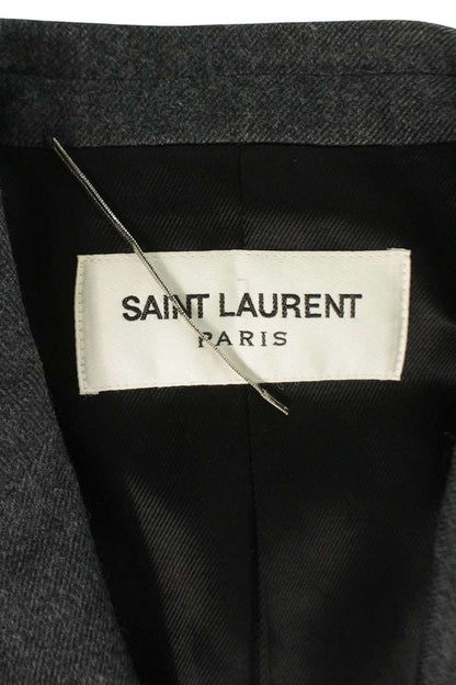 SAINT LAURENT PARIS Wool Coat Gray Size XS