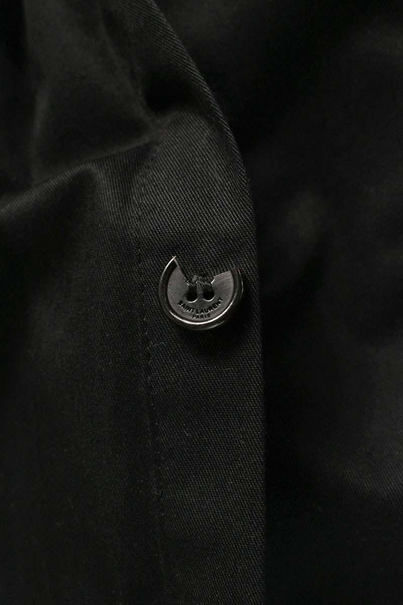 SAINT LAURENT PARIS Belted Trench Coat Black Size XS