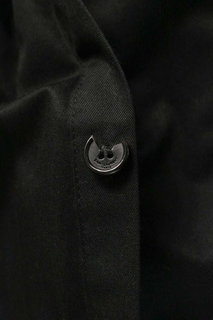 SAINT LAURENT PARIS Belted Trench Coat Black Size XS