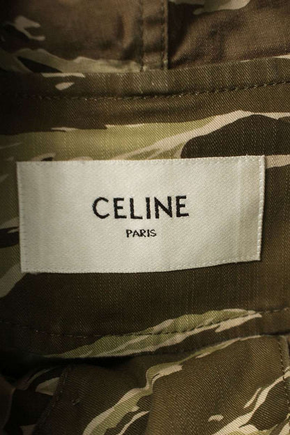 CELINE Cotton Tiger Camo Mods Coat Green Size L