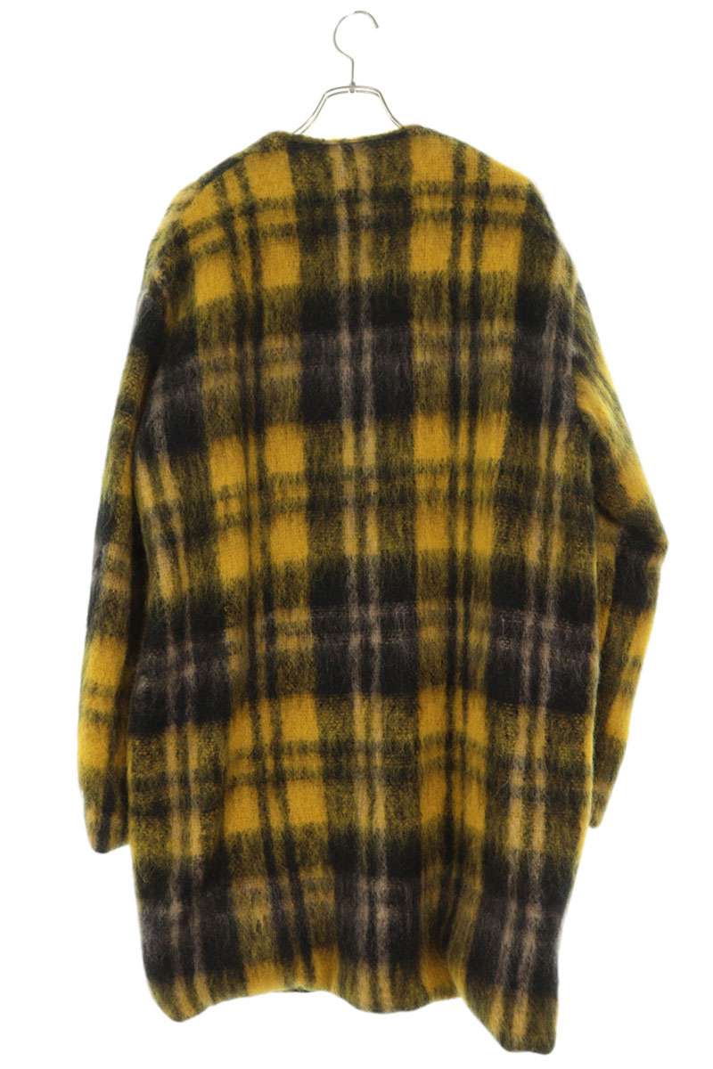 Amiri MOHAIR CARDIGAN COAT Yellow x Black Size XS