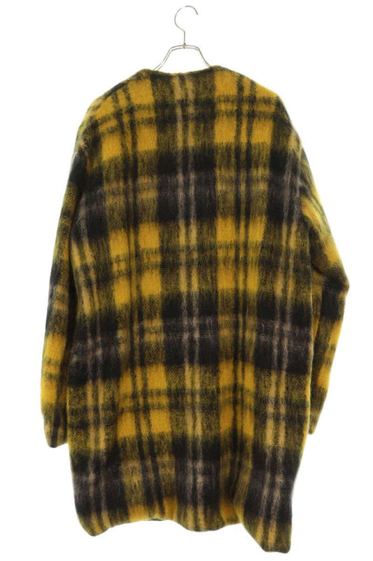 Amiri MOHAIR CARDIGAN COAT Yellow x Black Size XS
