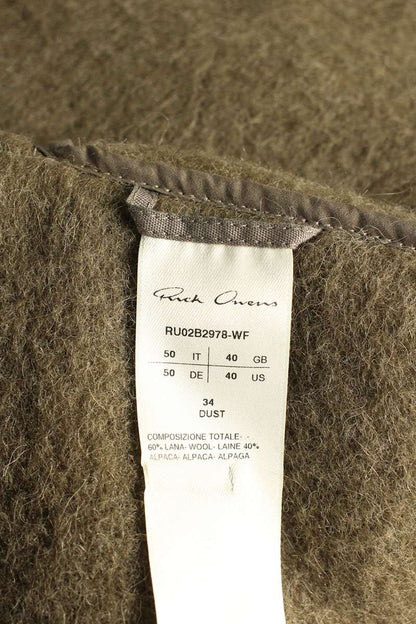 Rick Owens WF Wool Zip Up Hooded Coat Green Size 50